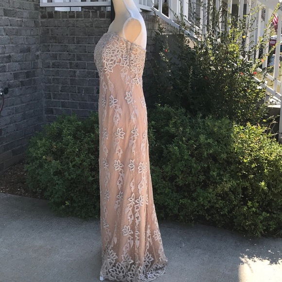 Size 6 Vintage Unique Couture Strapless Evening Gown - Picture 3 of 9